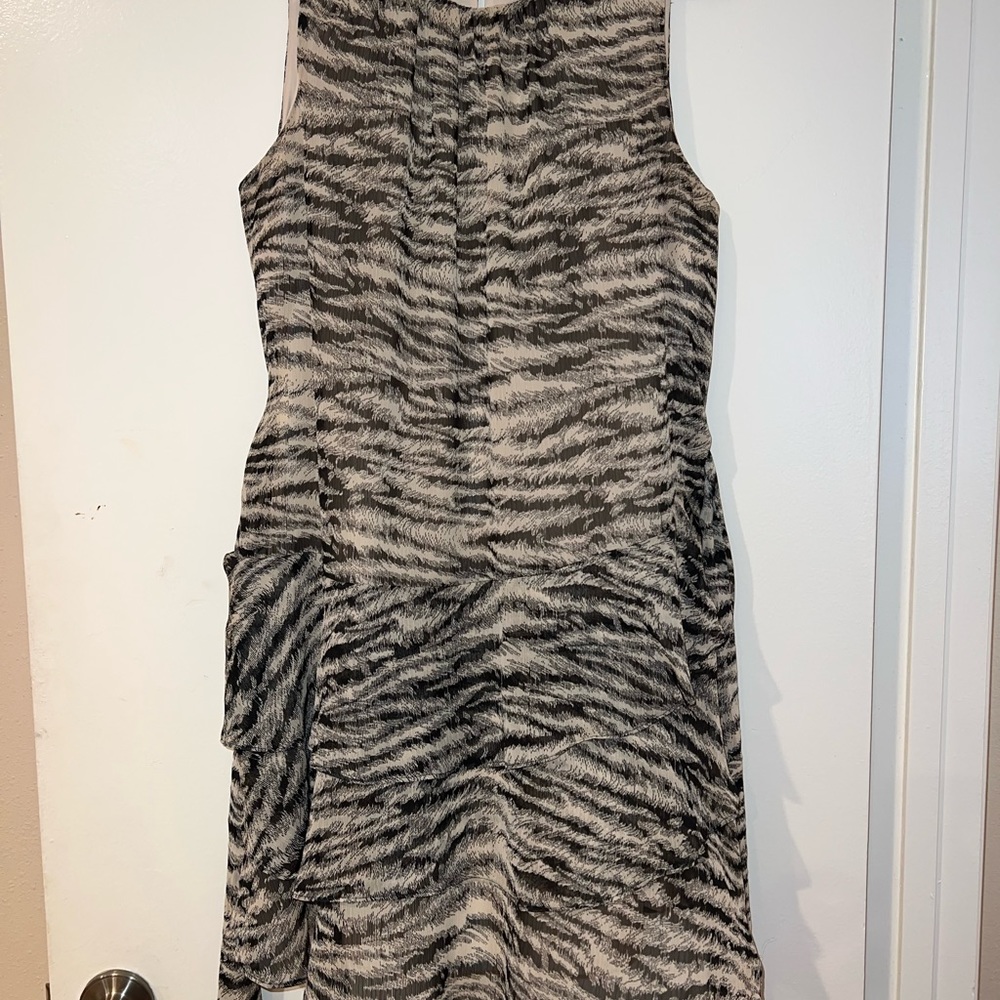 Express Zebra Print Mini Dress w/belt - Picture 5 of 7